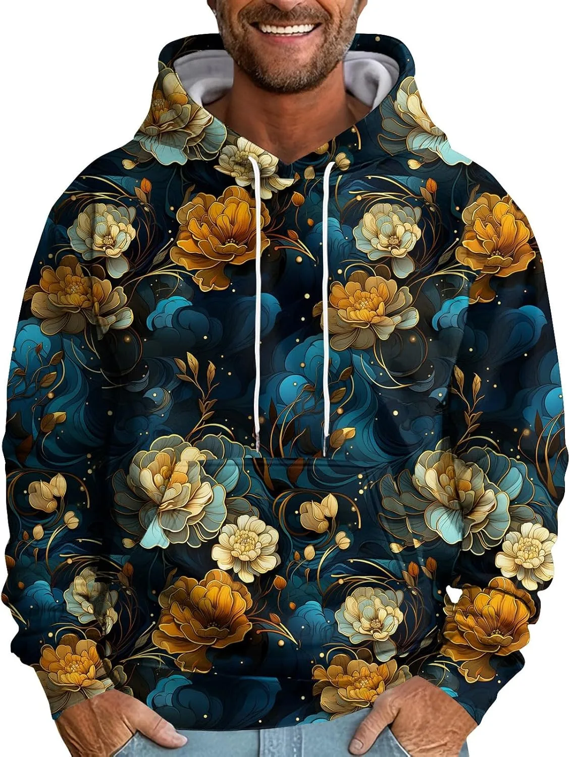 

Мужской свитшот с длинным рукавом, утепленный, с капюшоном