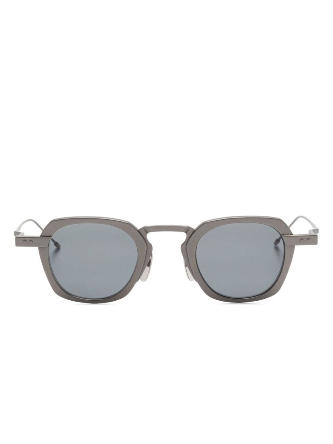 

Thom Browne Eyewear солнцезащитные очки в круглой оправе, серебряный