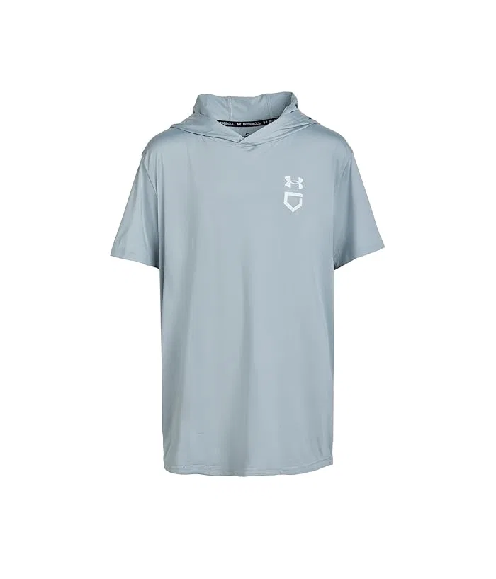Худи Utility Lightweight Short Sleeve Hoodie Under Armour Kids, Mod Gray/White