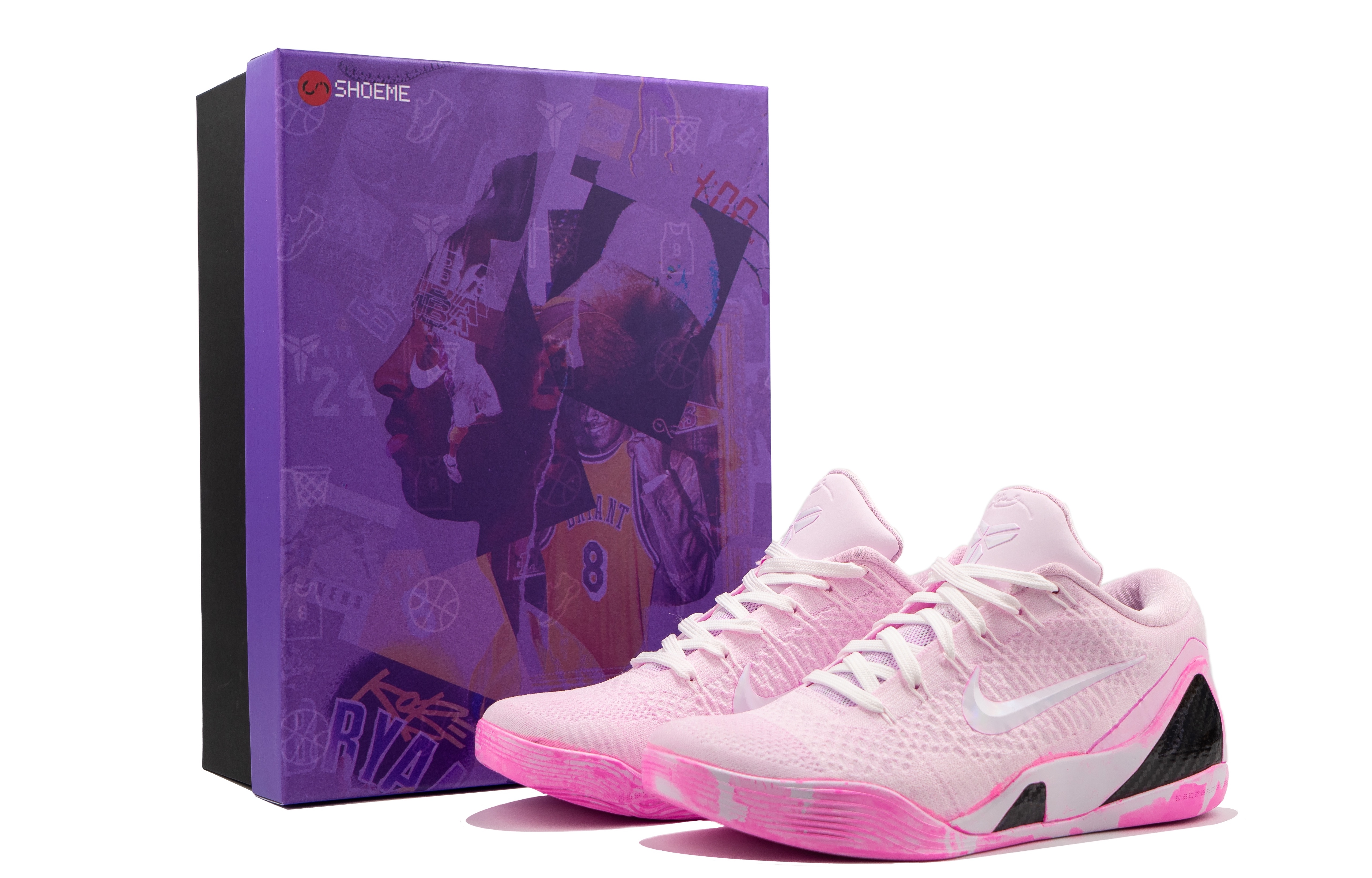 Nike Баскетбольные кроссовки Kobe 9 Elite Low Protro'Halo с амортизацией, противоскользящим покрытием и износостойким покрытием, розовые, унисекс