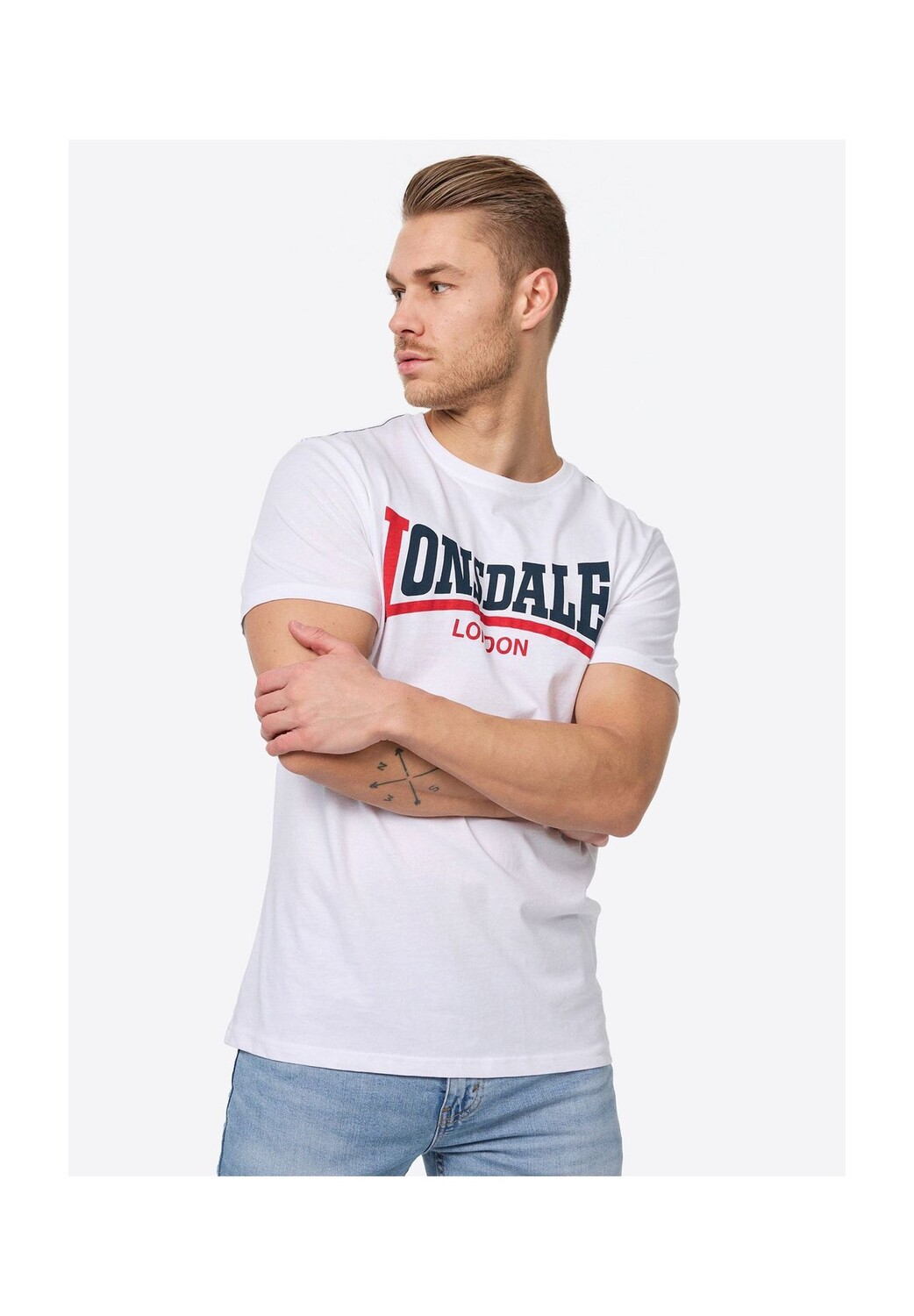 

Мужская футболка обычного кроя TWO TONE LONSDALE, белый