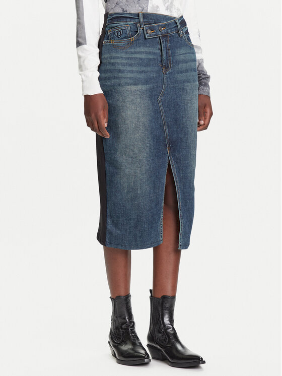 

Джинсовая юбка regular fit Twisted 25WWFD03 Desigual, синий