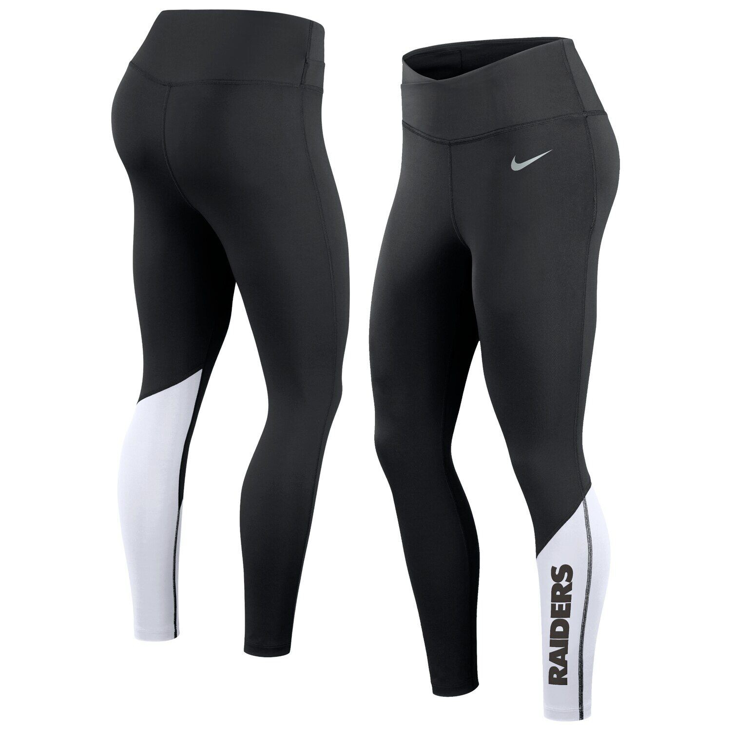 

Женские черные/белые леггинсы Nike Las Vegas Raiders 7/8 Performance Nike