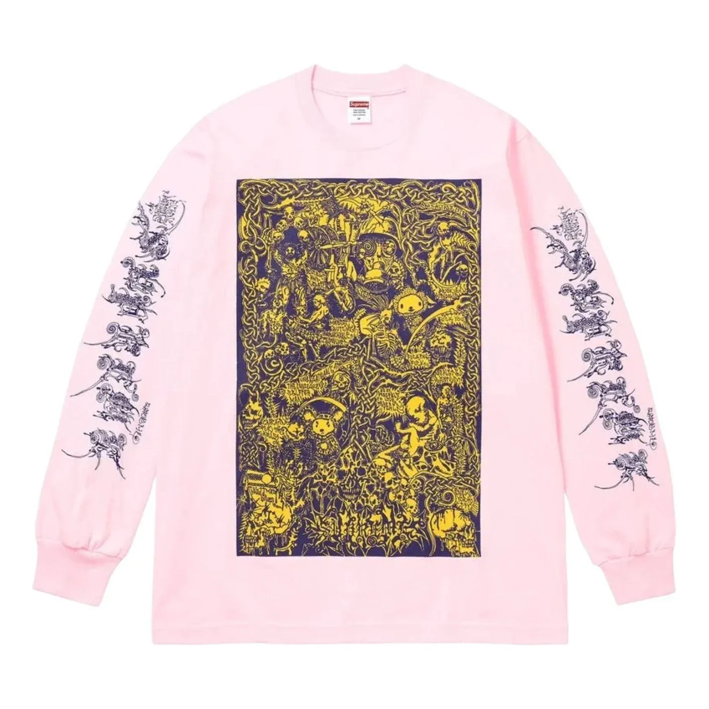 Футболка Supreme SS26 Wombat с длинными рукавами, светло-розовая