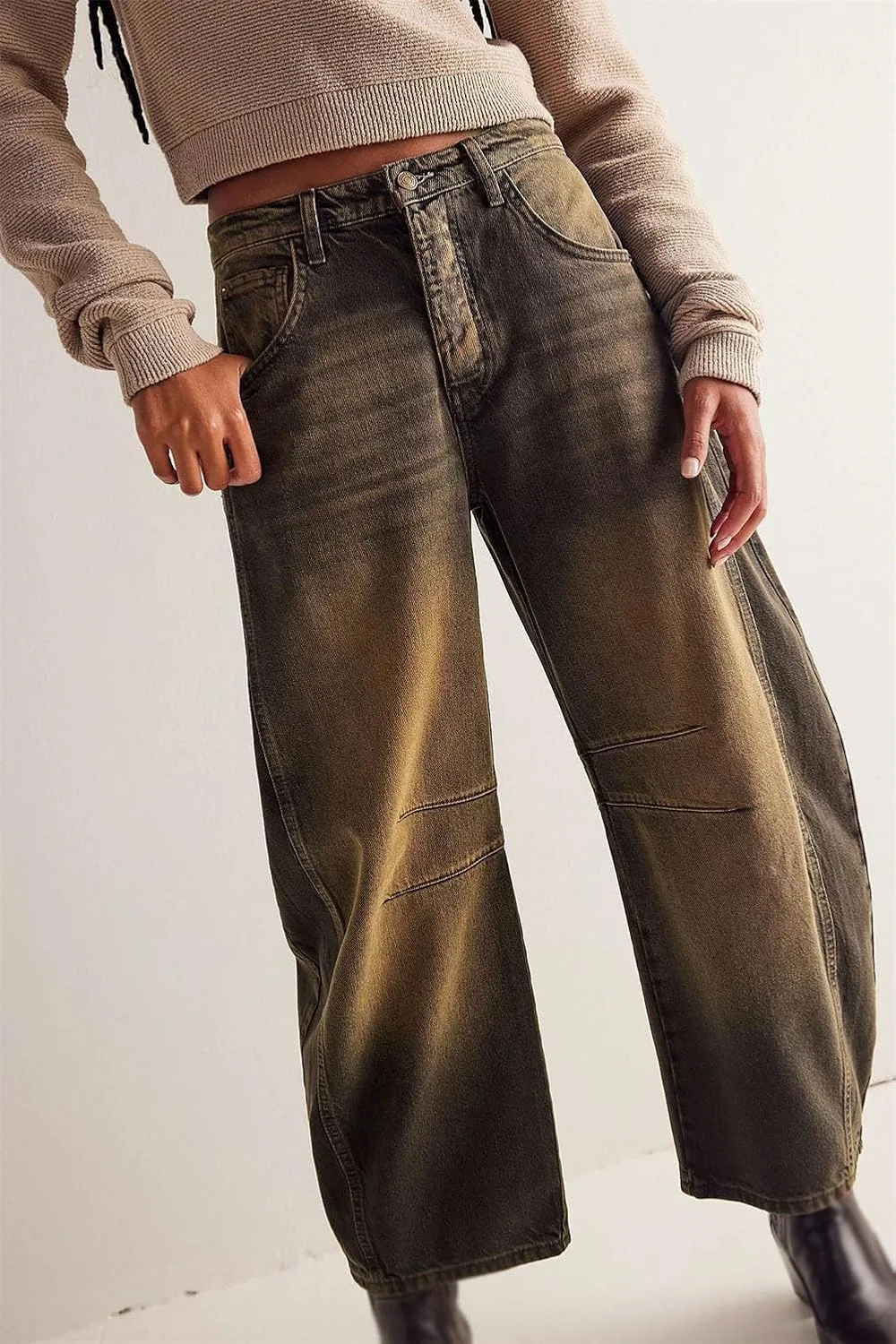 Джинсы свободные Barrel Jeans, Caramel — фото 4
