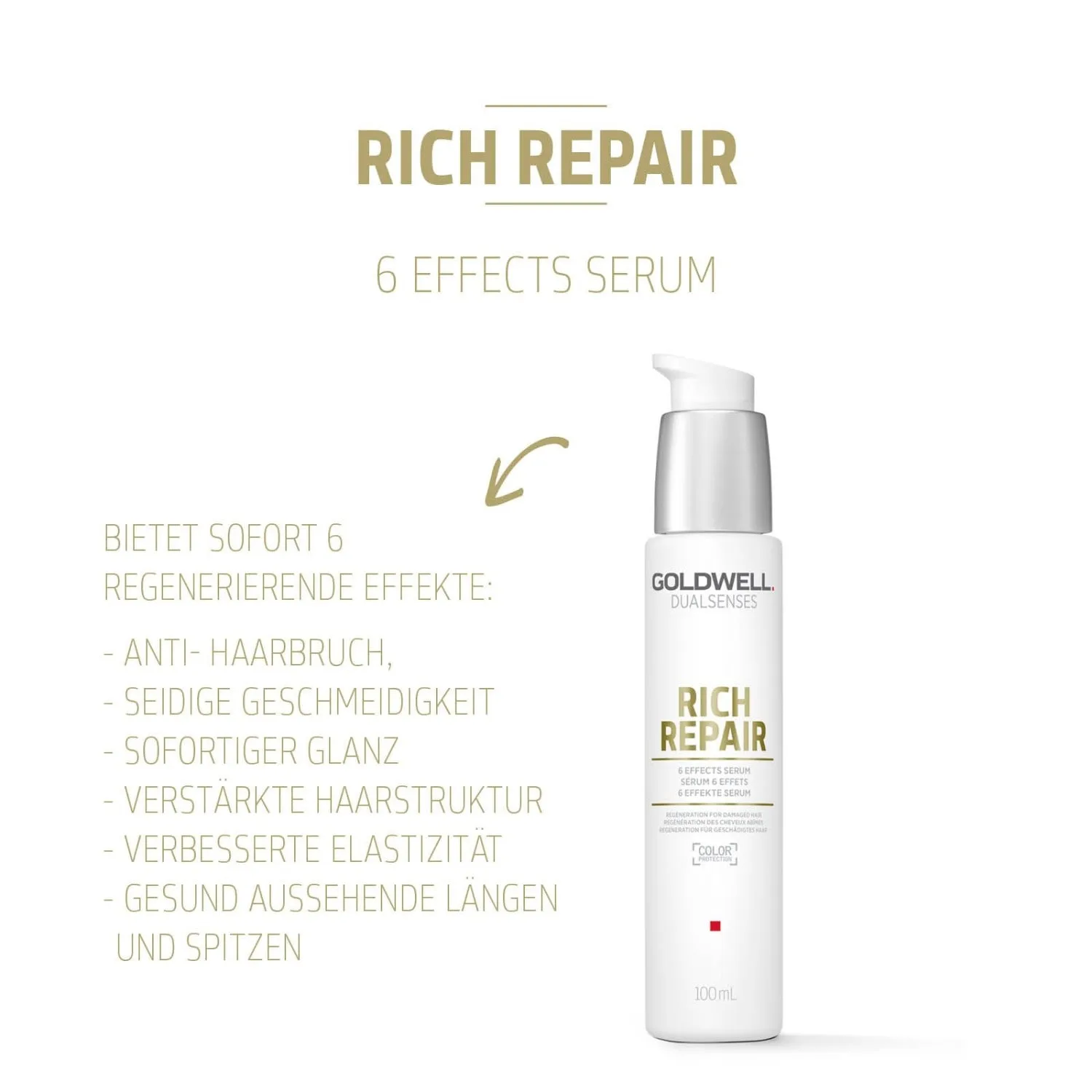 Сыворотка для волос Dualsenses Rich Repair с 6 эффектами Goldwell, 100 мл — фото 2