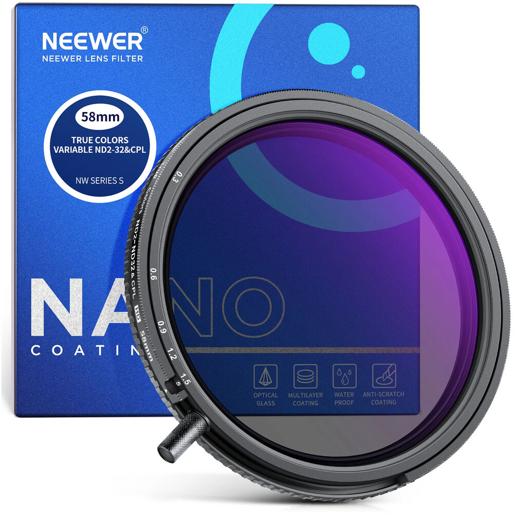 

Фильтр Neewer 2-in-1 True Color Variable ND2-ND32 & CPL Filter 66604527