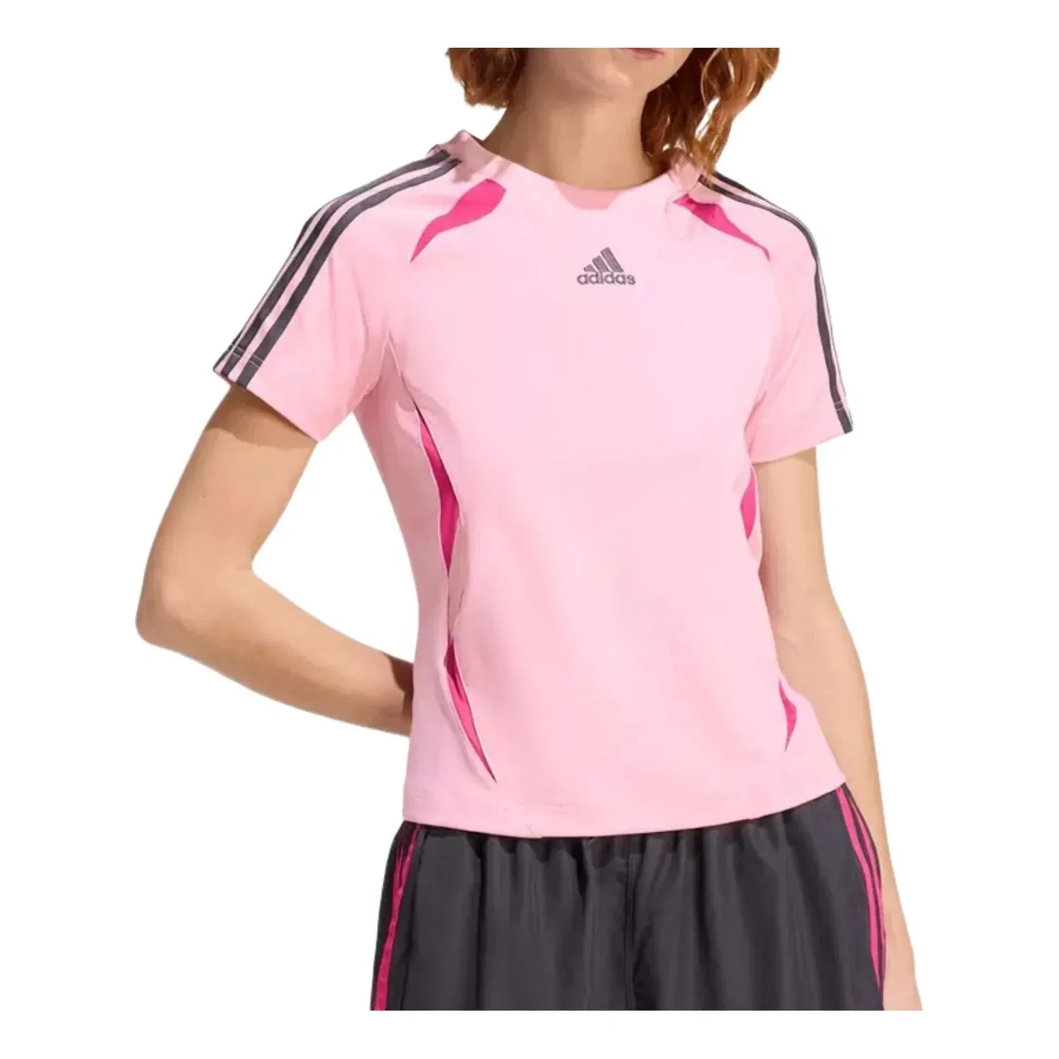 Футболка Adidas Teamgeist, цвет «Светло-розовый, насыщенный пурпурный, черный», KD6366