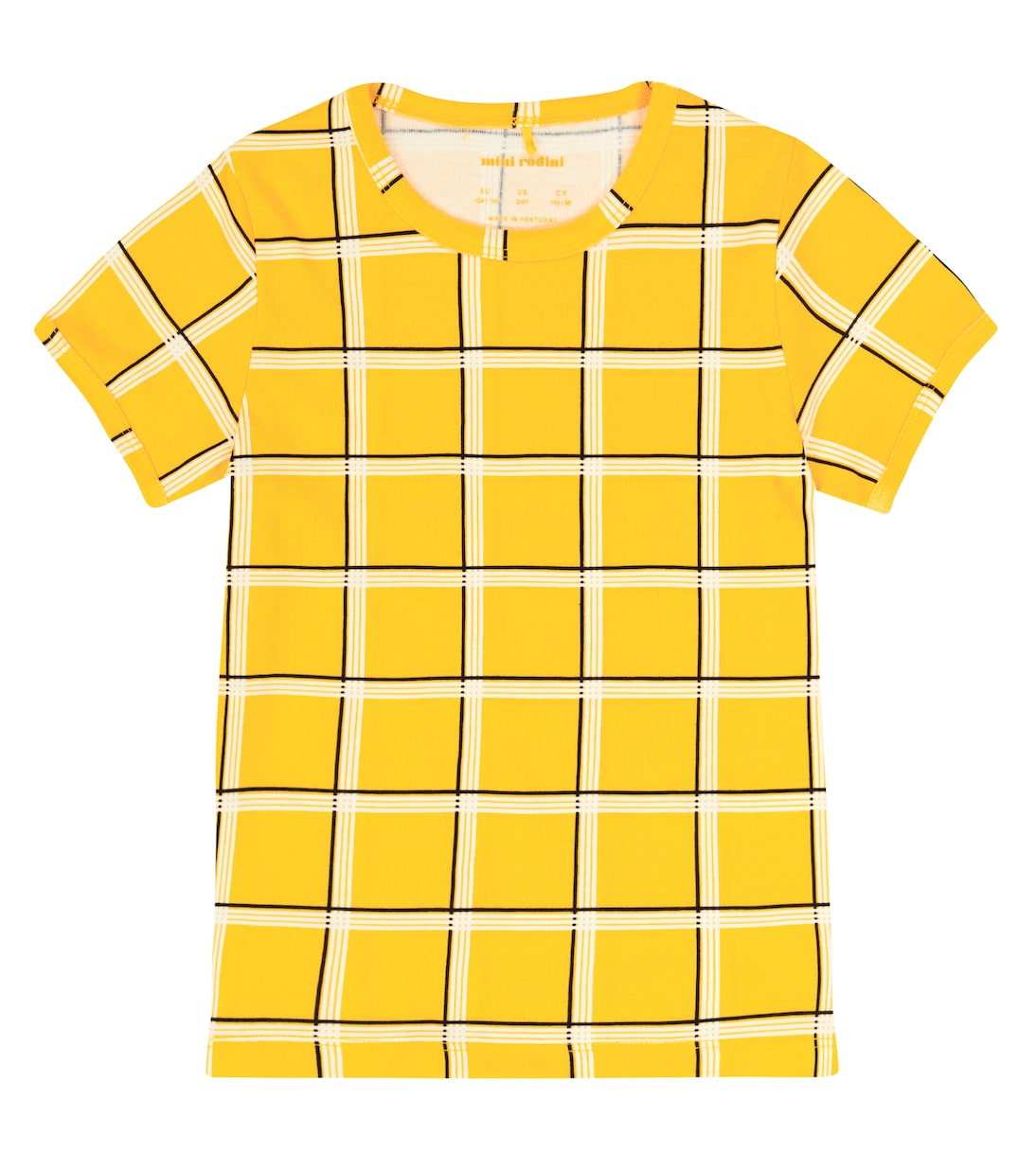 

Футболка из хлопка в клетку Mini Rodini, желтый