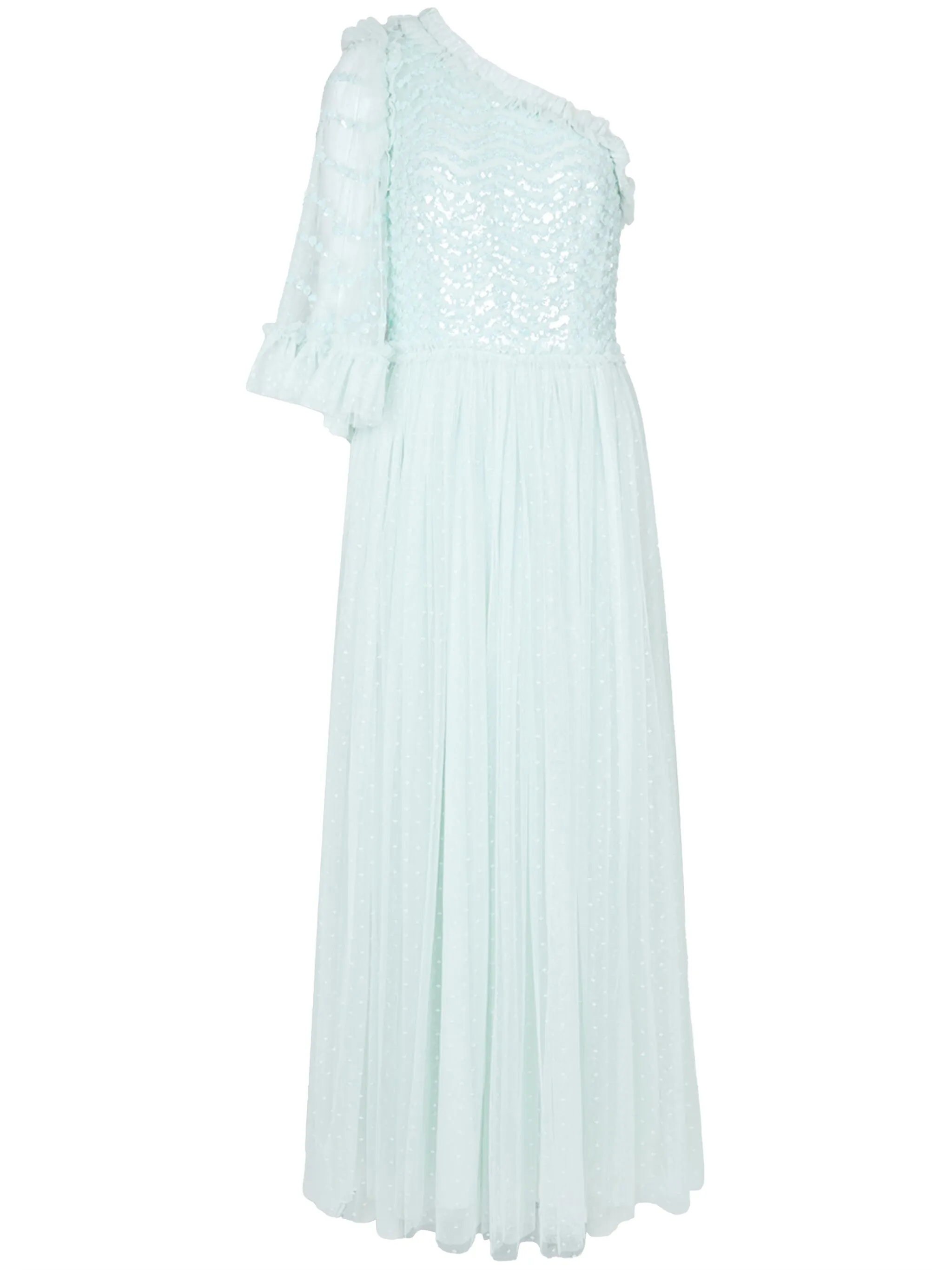 

Платье на одно плечо с пайетками Needle & Thread, зеленый