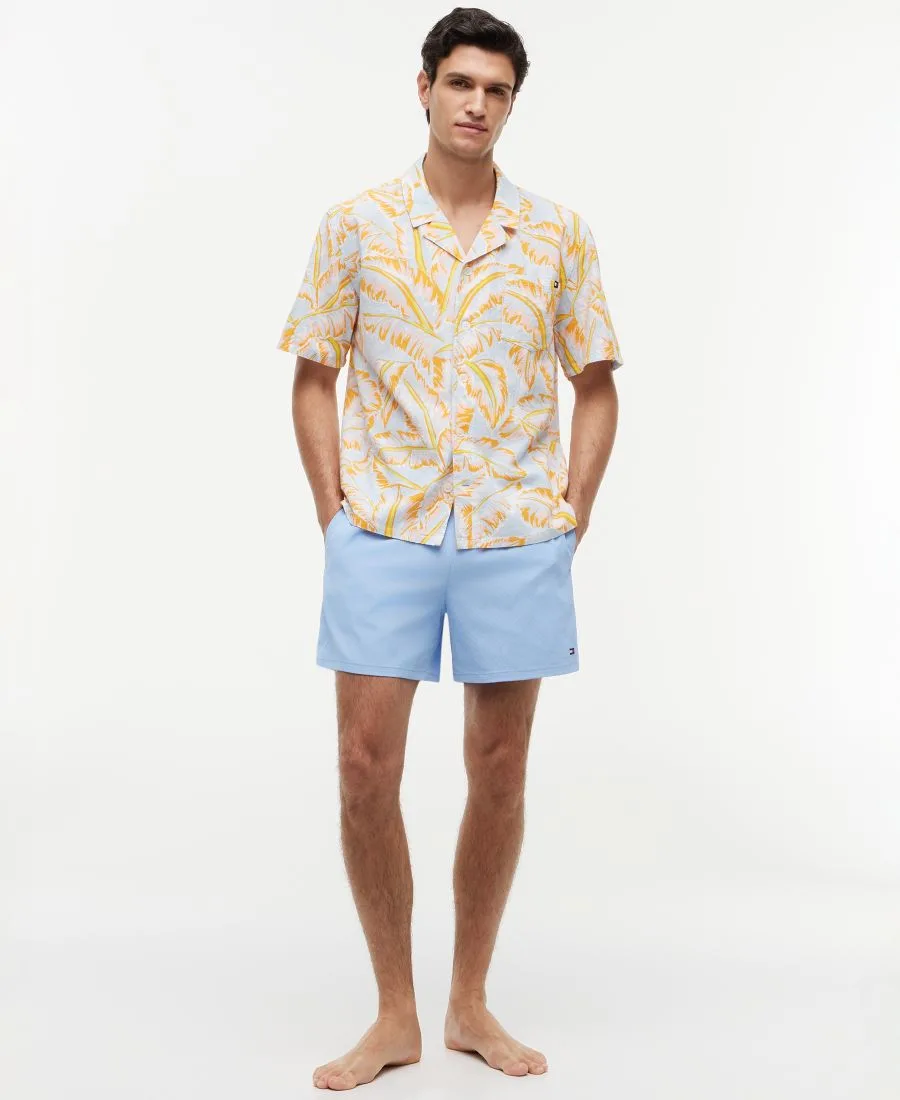 Мужская тканая рубашка с коротким рукавом и цветочным принтом Tommy Hilfiger, vintage banana leaf keepsake синий — фото 2