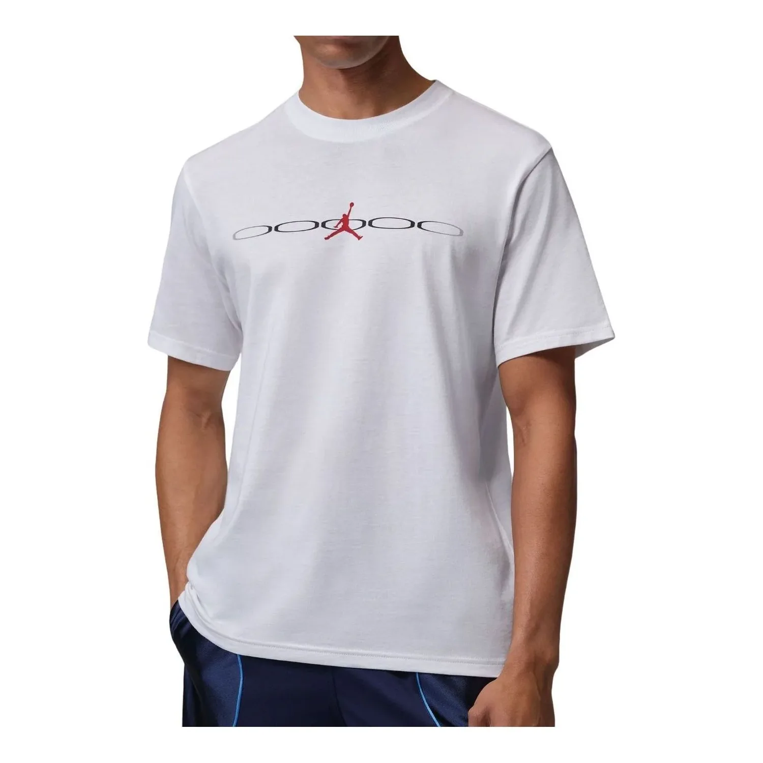 Футболка Air Jordan Sport Dri-FIT 'White Black University Red'
