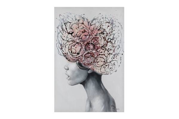 

Акриловая картина ручной работы KUNSTLOFT Blossom of Thought цвет grau/hellrosa