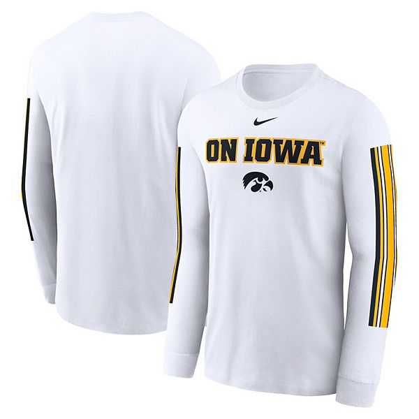 

Мужская белая футболка с длинным рукавом iowa hawkeyes local spirit slogan Nike