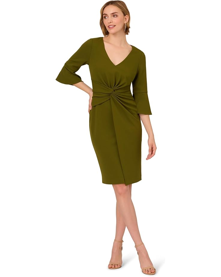 

Платье Adrianna Papell Twist Crepe Short Dress, цвет Jungle Olive