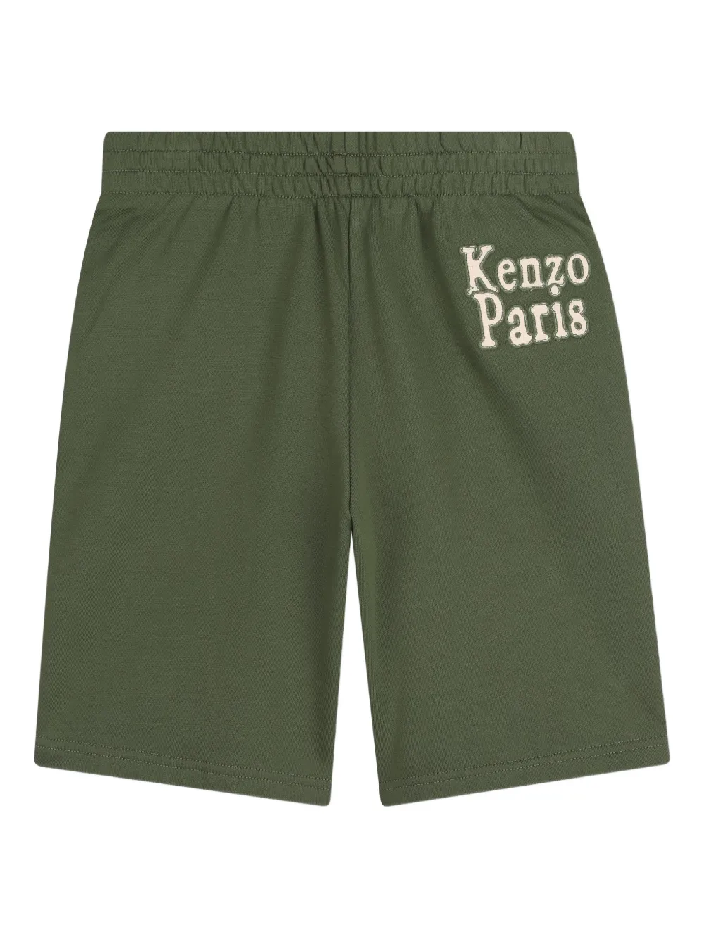 Шорты с аппликацией и эластичным поясом Kenzo Kids, зеленый — фото 2