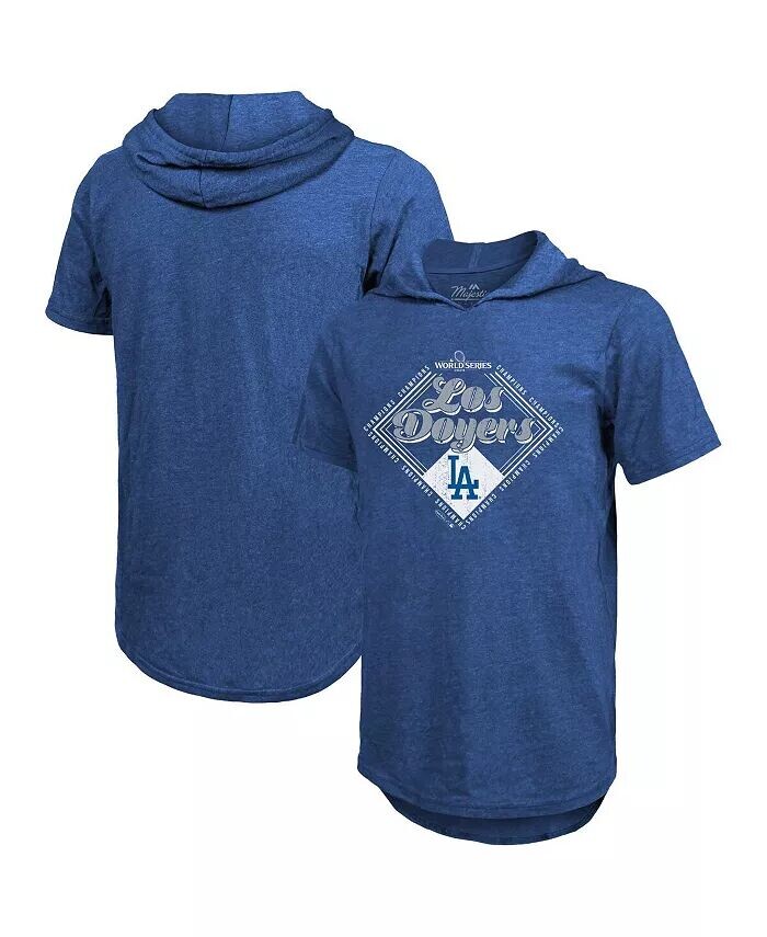 

Мужская футболка с капюшоном Royal Los Angeles Dodgers 2024 World Series Champions Tri-Blend Majestic