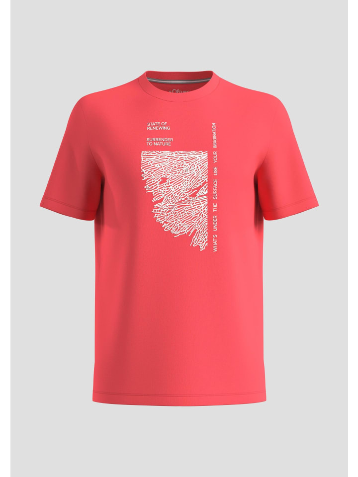 

s.Oliver Футболка 25D1_кораллово-красного цвета, Красный, s.Oliver Футболка 25D1_кораллово-красного цвета