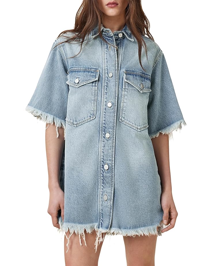 

Платье AllSaints Faye Short Sleeve Denim Dress, цвет Light Indigo