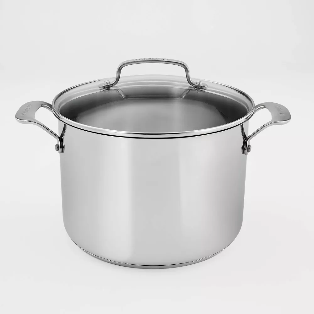 

Cuisinart 8qt нержавеющая стальная кастрюля с крышкой, серебристая