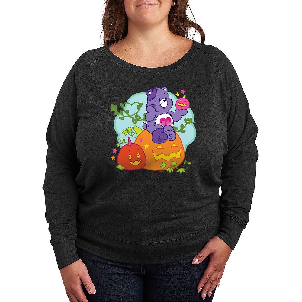 

Легкий свитшот из френч терри размера плюс Care Bears Halloween с тыквой Licensed Character, цвет Heather Charcoal