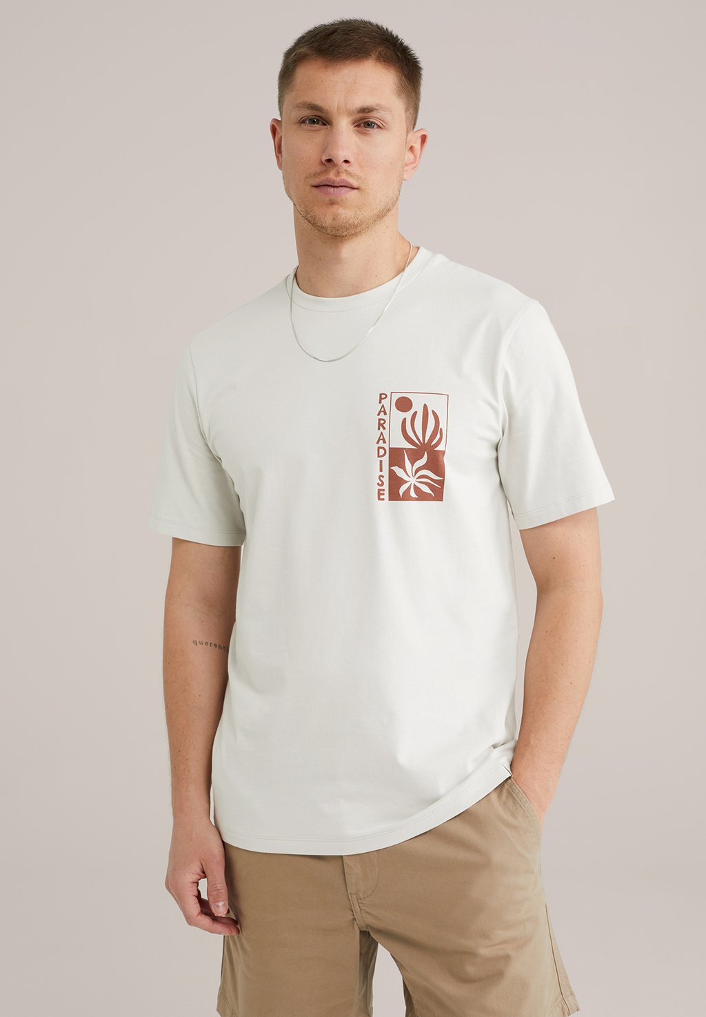 

Футболка с принтом WE Fashion, бежевый