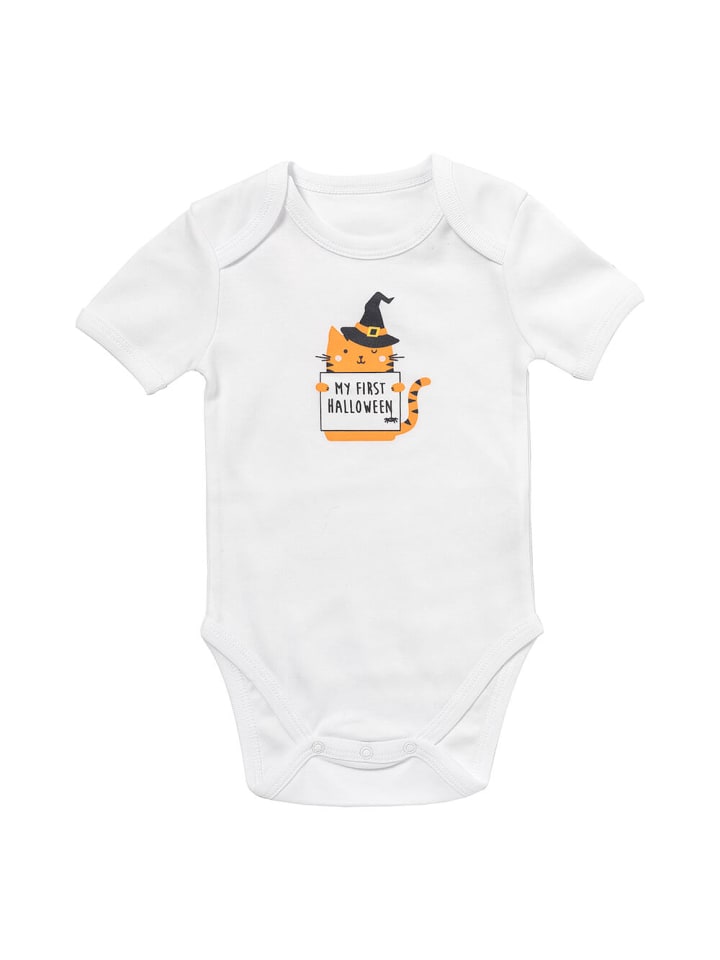 

Schlummersack Детский боди из органического хлопка с короткими рукавами и надписью оранжевого цвета