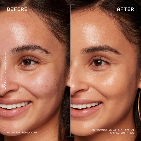 Маска для лица Nyx Professional Makeup — Осветляющая и тонизирующая жидкость spf 30 Buttermelt Glaze, 03 Cashew Butta, 30 мл — фото 3