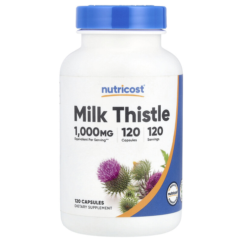

Nutricost, Расторопша, 1000 мг, 120 капсул