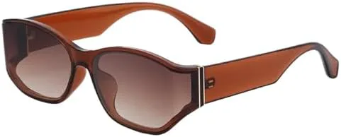 

Винтажные овальные панк-солнцезащитные очки 2027 года для женщин, изогнутая оправа, модные очки для мужчин, солнцезащитные очки-маски UV400 MTZJH, C2brown