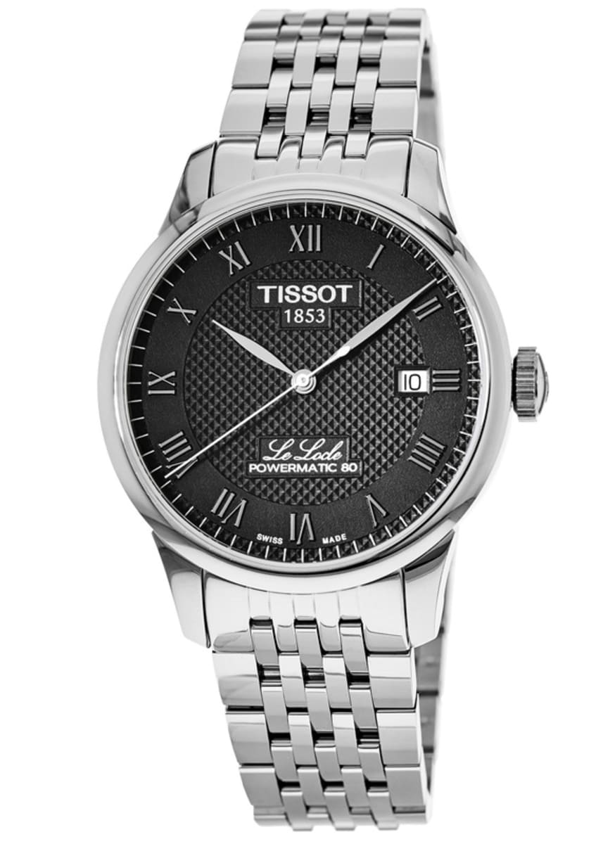 

Tissot Le Locle Powermatic 80 черные циферблат нержавеющая сталь мужские часы T006.407.11.053.00
