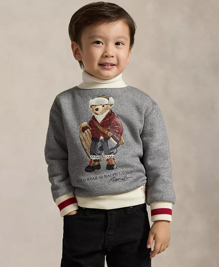 

Мальчики 2-7 лет толстовка из флиса с медвежонком Polo Polo Ralph Lauren, серый
