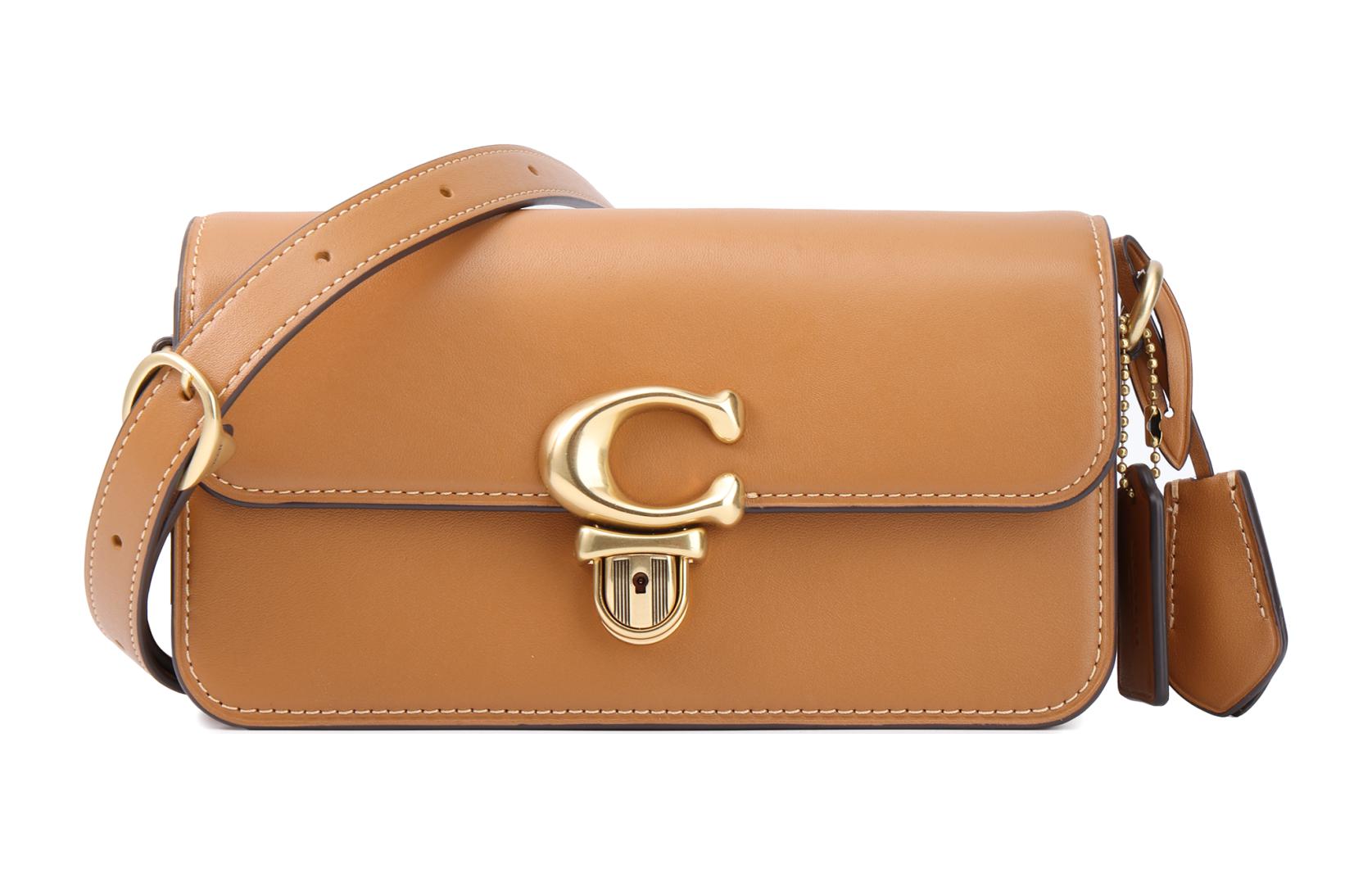 

Студийная кожаная сумка через плечо женская коричневая COACH