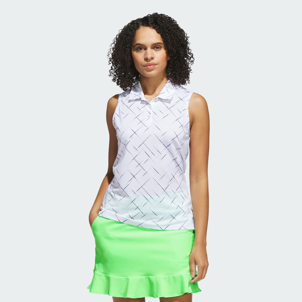 

Спортивный топ Adidas Ultimate365 Printed Sleeveless Polo Shirt, белый