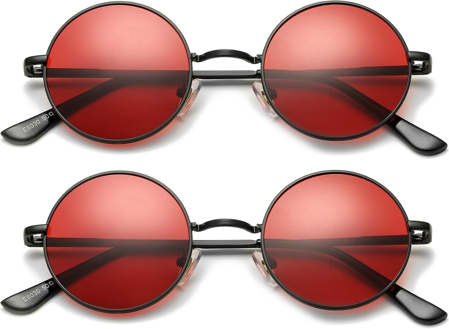 

Солнцезащитные очки AIEYEZO в стиле ретро, ​​круглые, для мужчин и женщин, поляризованные, модные винтажные, маленькие круглые, 2 Pack (Black/Ocean Red + Black/Ocean Red)