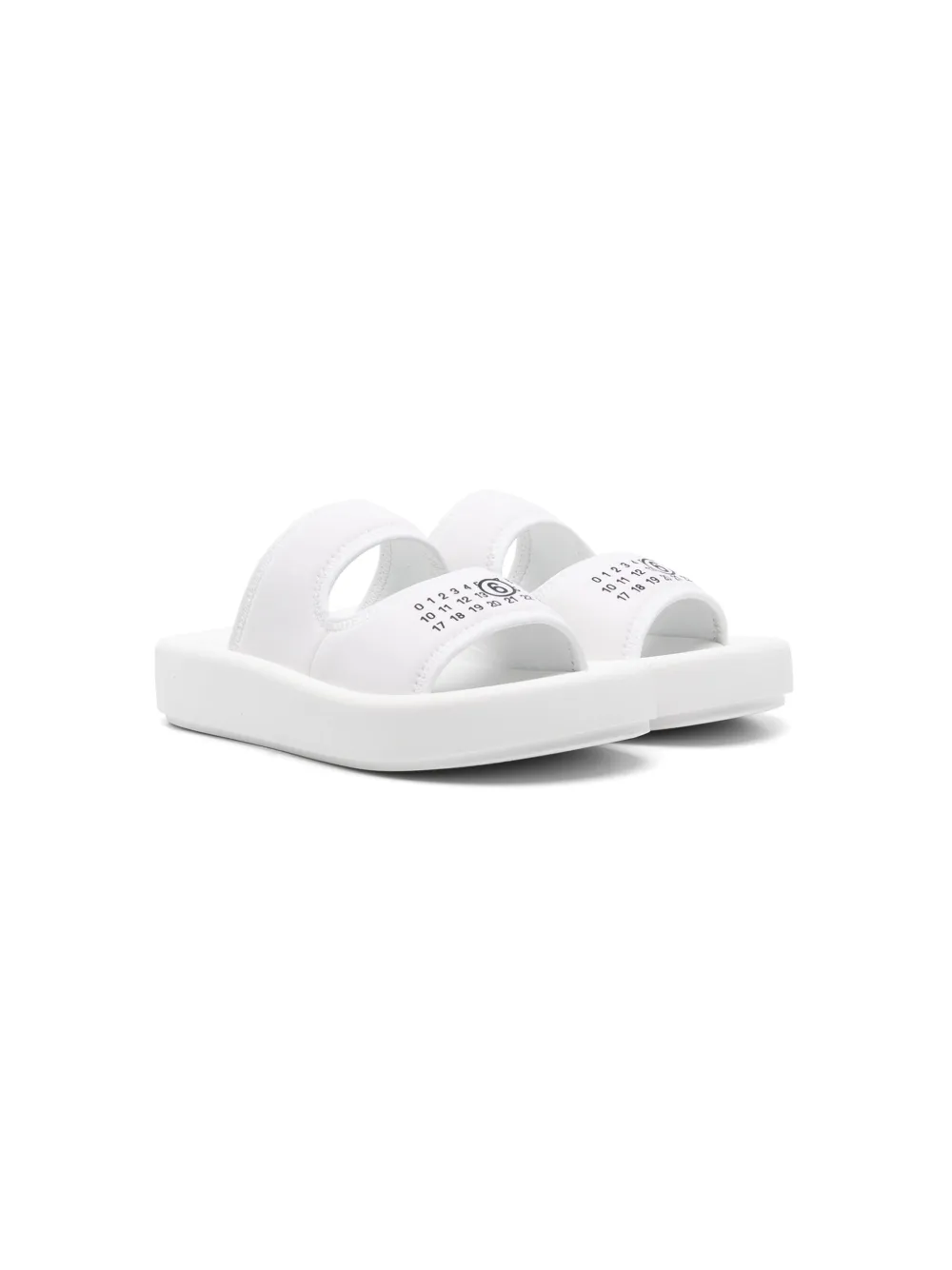

Шлепанцы с логотипом MM6 Maison Margiela Kids, белый