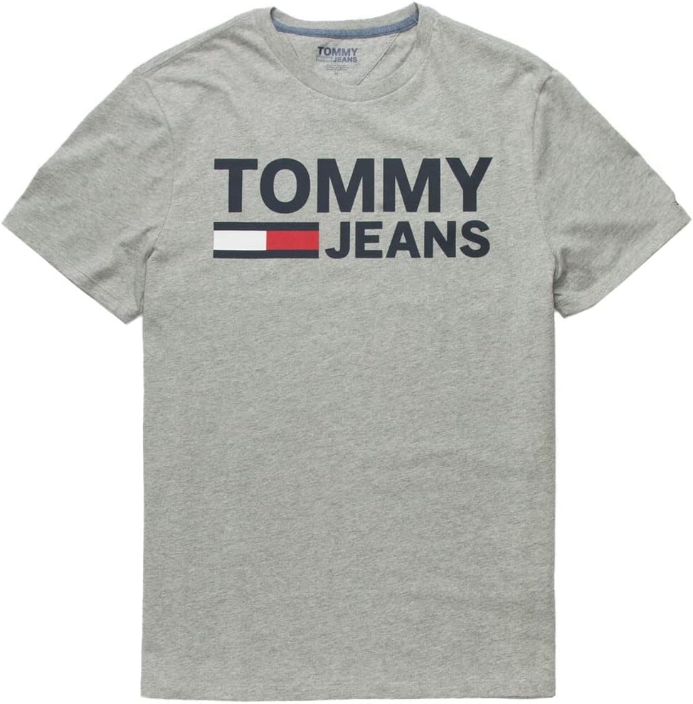 Мужская футболка с коротким рукавом Tommy Hilfiger с логотипом Tommy Jeans, Grey Heather — фото 2