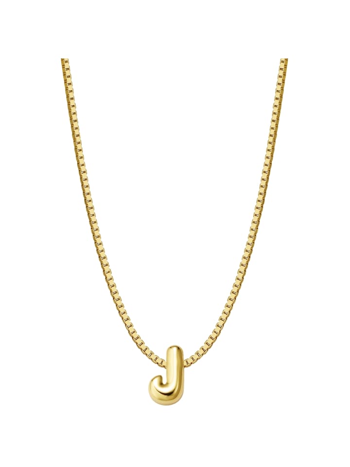 

Glanzstücke München Серебряное колье с буквой J в оправе из желтого золота