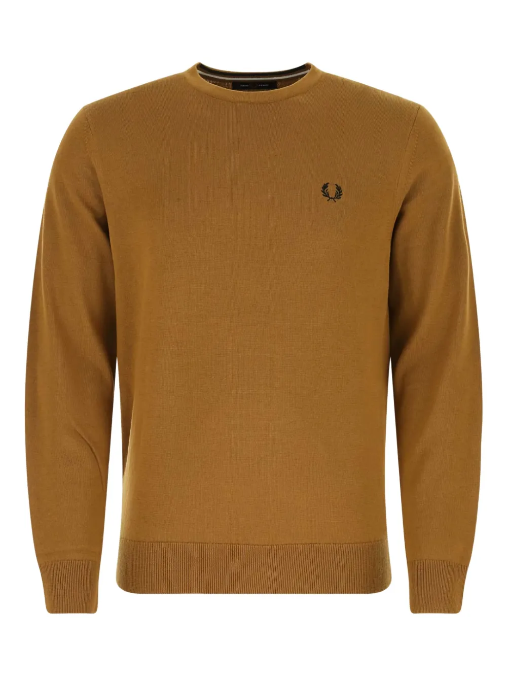 

Свитер с круглым вырезом из смеси шерсти и хлопка Fred Perry, коричневый