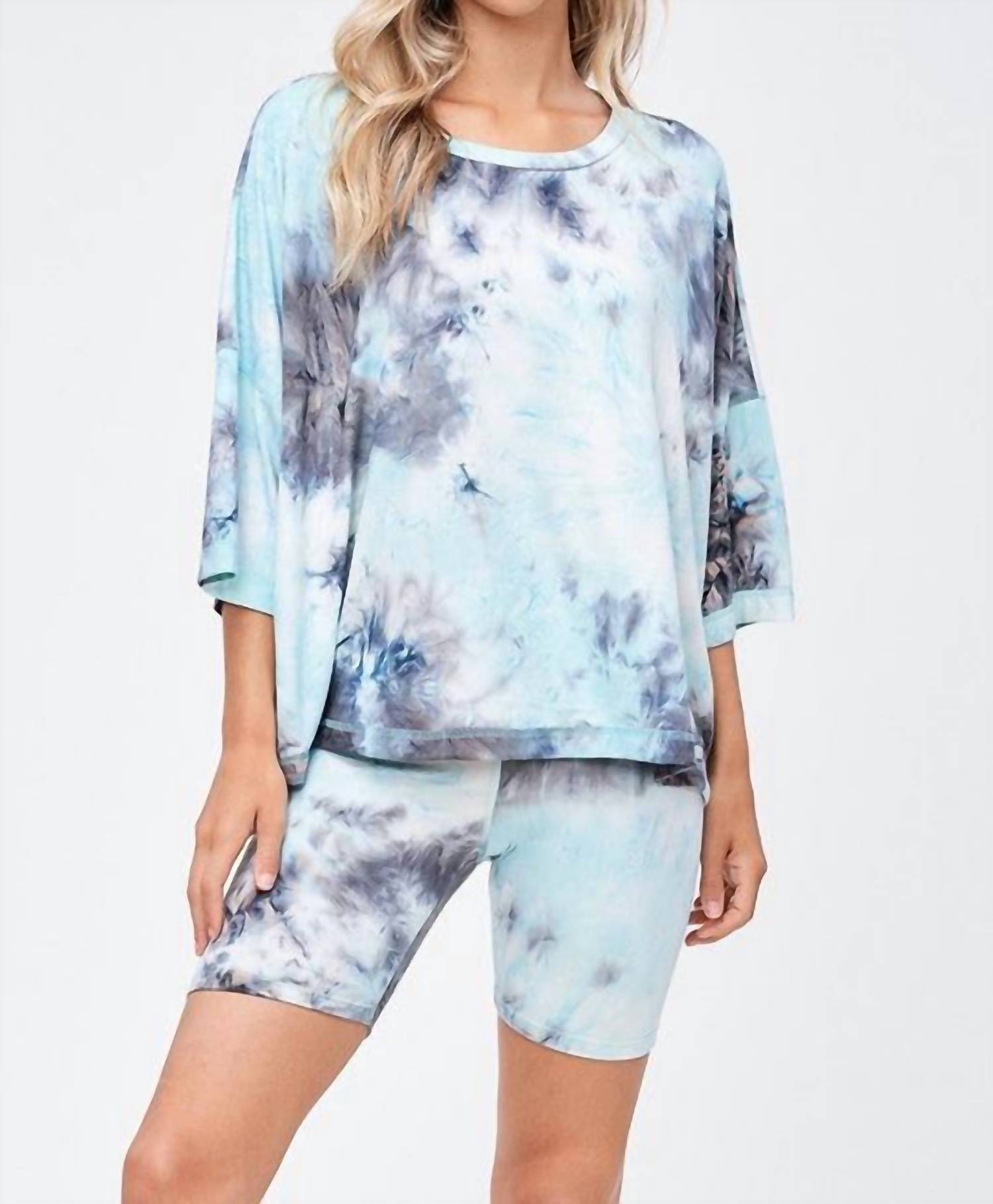 

Комплект шорт Starlet Tie Dye в мятном/темно-синем цвете Phil Love