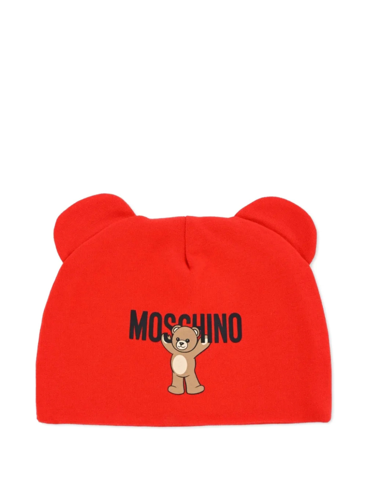 

Шапка-ушанка с принтом Тедди Moschino Kids, красный