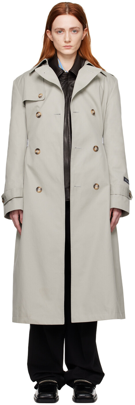 

SSENSE Work Capsule — Серый двубортный тренч HommeGirls