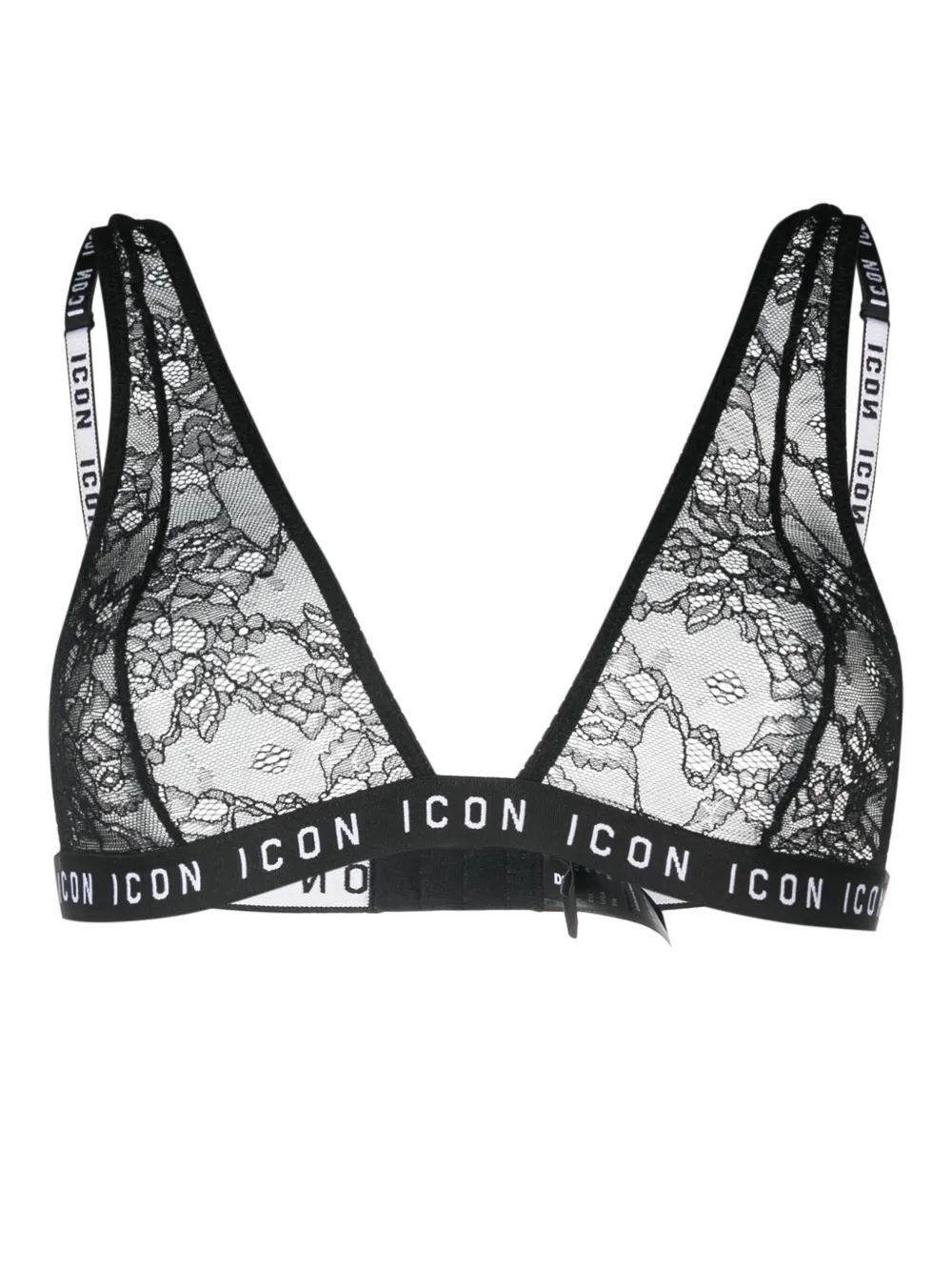 

Кружевной бюстгальтер Icon с треугольными чашками DSQUARED2, черный