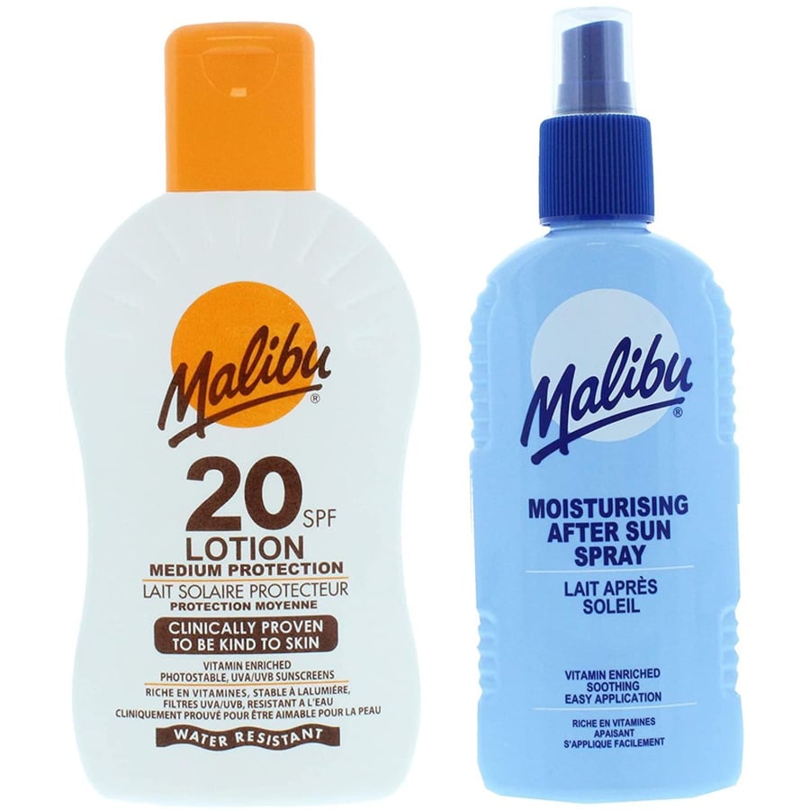 

Водостойкий лосьон Malibu SPF20 200 мл + Лосьон-спрей после загара 200 мл
