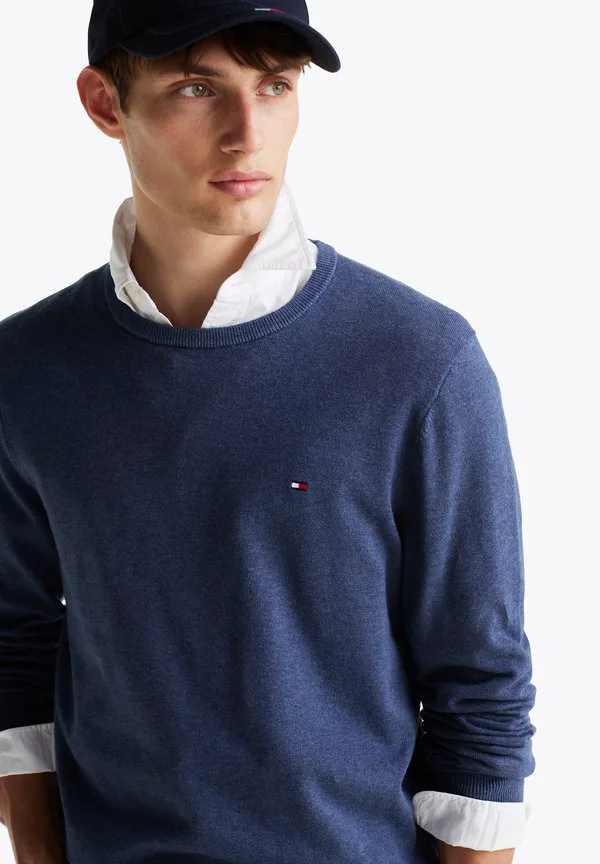 Свитер с круглым вырезом и вышивкой флага Tommy Hilfiger, Aegean Sea Heather — фото 4