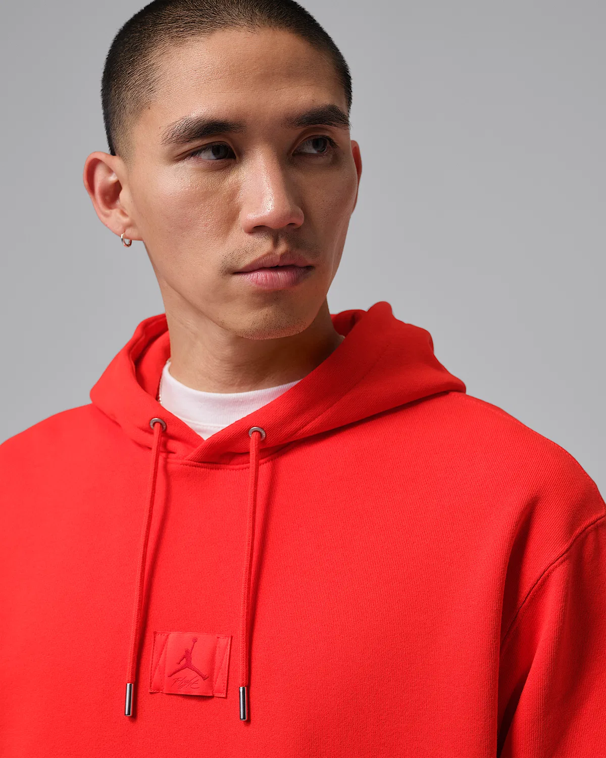 Мужская худи-оверсайз Jordan Flight Fleece, Chile Red/Gym Red — фото 3