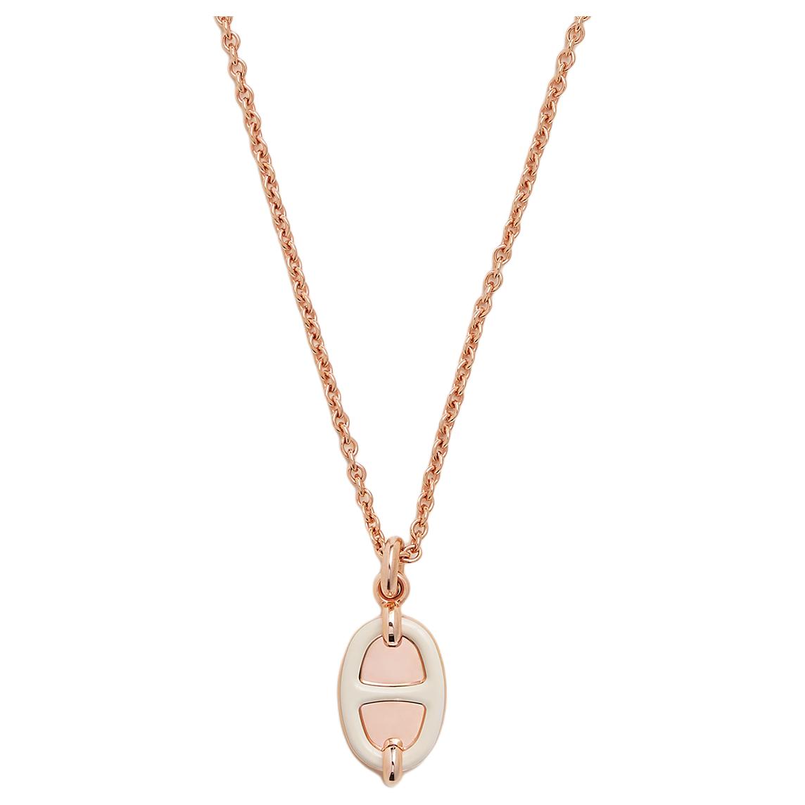 HERMES Мини-ожерелье Maillon с розовым золотым покрытием унисекс rose gold — фото 3