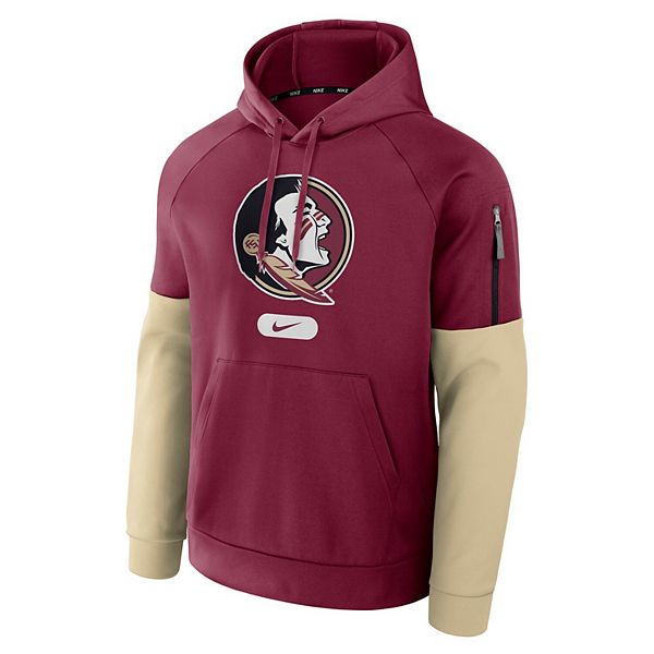 Мужской фитнес-худи с реглан florida state seminoles гранатового цвета Nike — фото 3