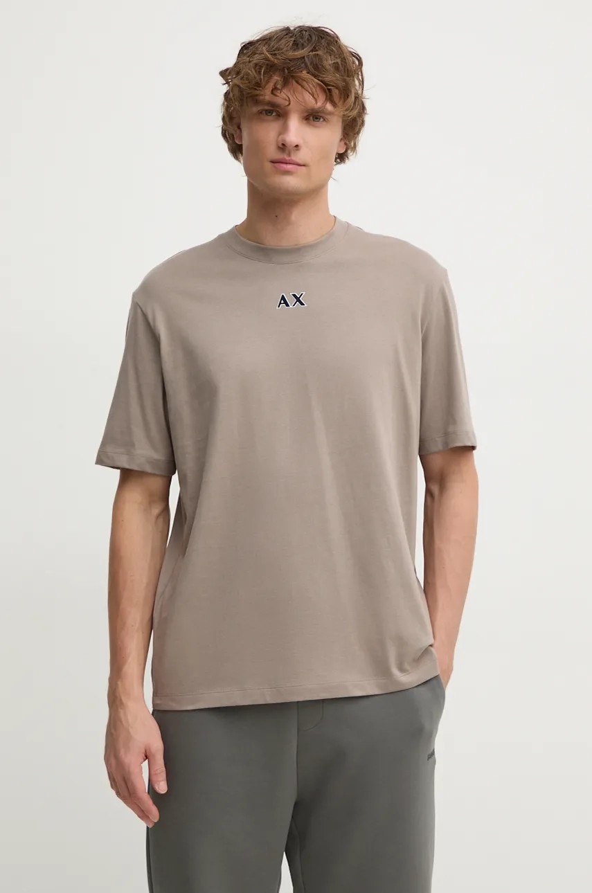 

Хлопковая футболка Armani Exchange, бежевый