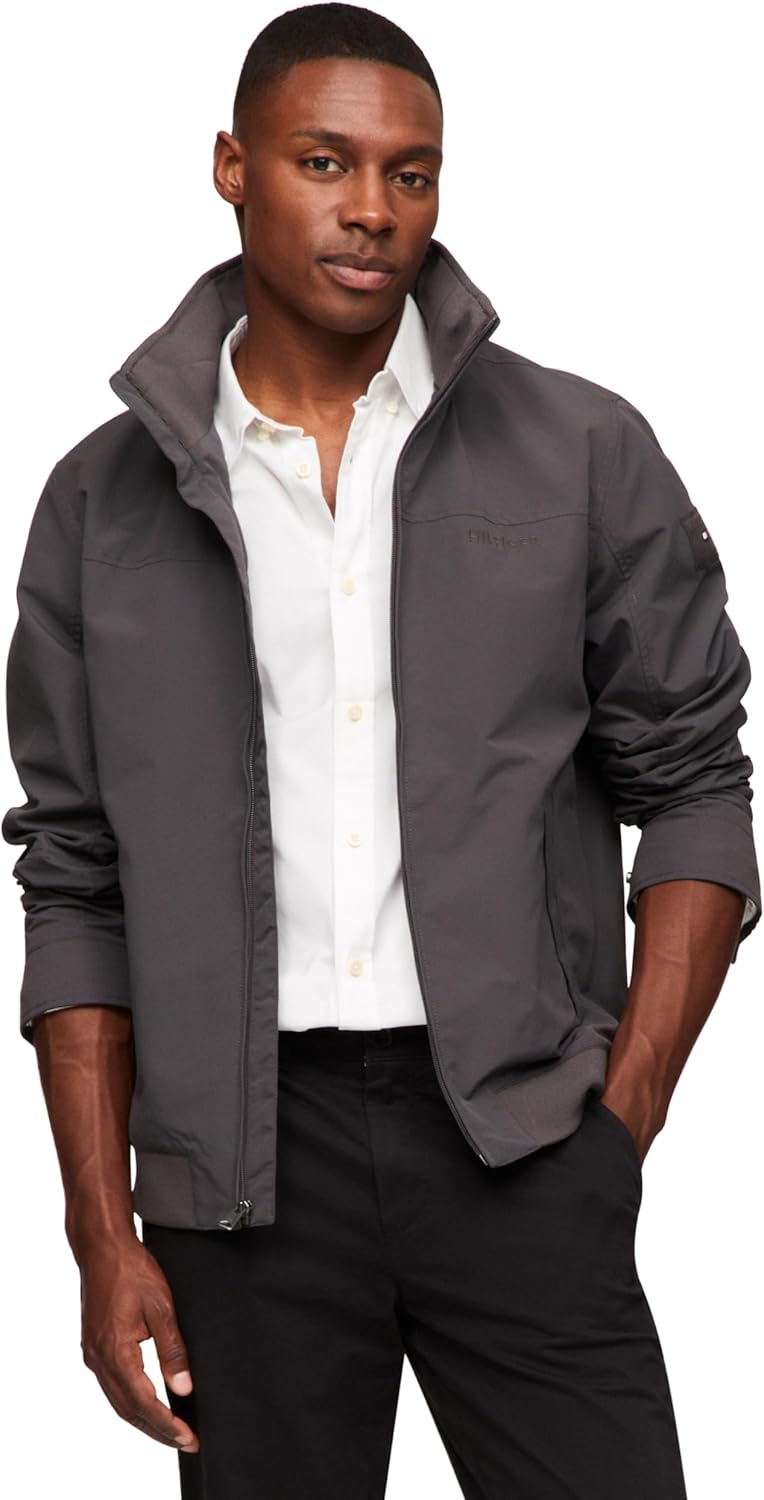 

Легкая мужская водонепроницаемая куртка-бомбер Tommy Hilfiger Regatta, Grey Skies